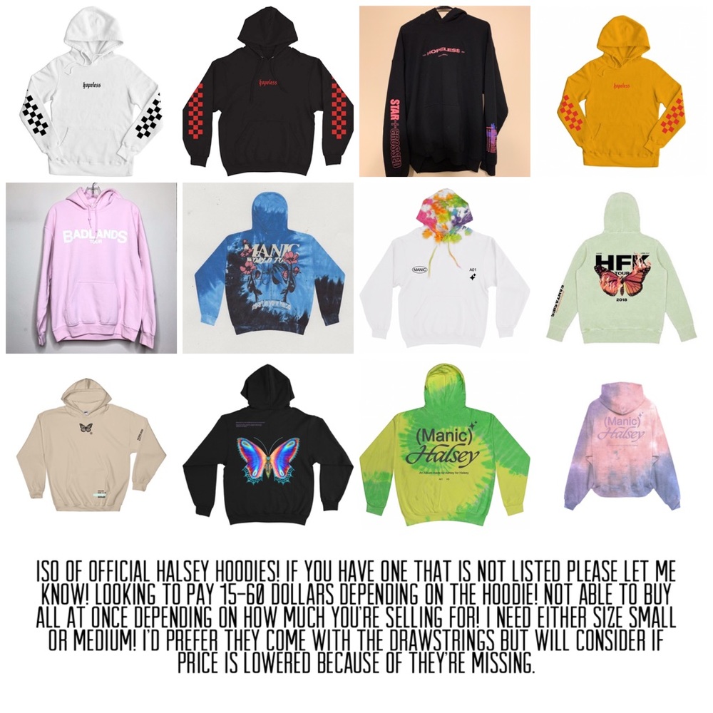 ISO OF OFFICIAL HALSEY HOODIES IN S OR M